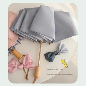 ร่มไม้เนื้อแข็งแบบสองใช้ ป้องกันรังสียูวี 70% โครง 8 ก้าน สีไล่ระดับสดใส ควบคุมด้วยมือ ดีไซน์ทันสมัย สร้างสรรค์ ใช้กันแดดได้ - Product Image 3