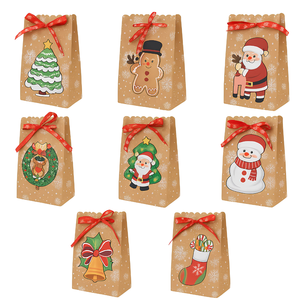 Bolsas de Regalo Navideñas Personalizadas OEM, Bolsas de Regalo Impresas con Cinta para Dulces, Galletas, Regalos de Fiesta y Empaques de Temporada - Product Image 3