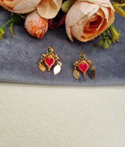 Gold Plated South <b>Indian</b> Temple <b>Jewelery</b> Set With Earrings Wedding Partywear Jewellery Set Traditional Ethnic Wear Jewellery Set - Product Image 3