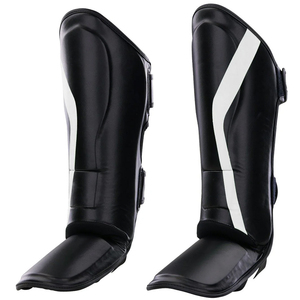 Wholesale Custom <b>MMA</b> & Karate Training <b>Shin</b> Pads 2026 Leather Sport <b>Shin</b> <b>Guards</b> Instep Foot Protection Eco-Friendly Durable - Product Image 6