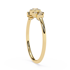 Anillo de compromiso y boda de lujo para mujer, de oro sólido de 18 quilates, con diamantes naturales auténticos de corte redondo, diseño minimalista y claridad VVS. - Product Image 4