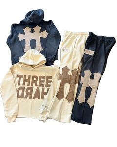 Pantalones y Sudaderas Deportivos Unisex OEM Personalizados de Invierno, Lavados al Ácido, Desgastados, 100% Algodón Grueso, Cintura Elástica, Sin Etiquetas - Product Image 5