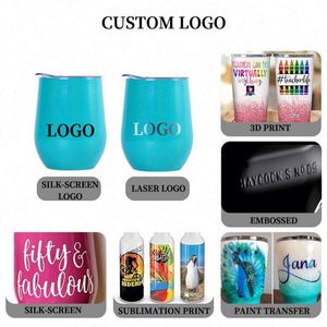 New Design 12oz Powder Coated Sublimation Blank UV Print Laser Engraved 304 Stainless Steel Vasos Trmicos Wine Glass Cup Tumbler - Product Image 4