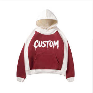 Hoodie court noir imprimé sur mesure, coupe oversize avec poche avant et motif peint à la bombe, unisexe, décontracté, pour l'automne - Product Image 3