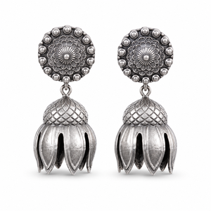 Pendientes de Plata Oxidada con Circonita, Estilo Antiguo Clásico, Forma de Campana, Corte Pera, Engaste en Bisel, para Mujer, Venta al por Mayor, Proveedor de Fábrica - Product Image 1