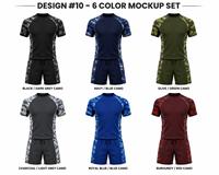 Ensemble short et rashguard à manches longues pour homme, camouflage noir, en spandex, écologique, séchage rapide, anti-UV, respirant, vêtements de sport pour les activités sportives