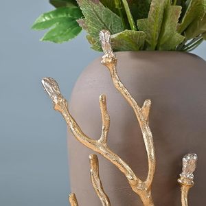 Maceta moderna con diseño de rama de árbol dorada, creativa maceta esmaltada para el hogar - Product Image 4