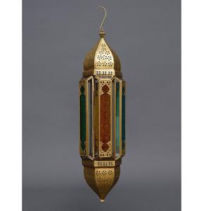 Lanternes suspendues en métal de style marocain, faites à la main, durables, finition dorée, porte-bougies finition or antique, décoration d'intérieur - Product Image 3