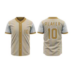 Camiseta de Béisbol Sublimada Personalizada para Hombre, Transpirable, a Rayas, con Botones, Uniforme de Softbol, Manga Corta, Ropa Deportiva - Product Image 5