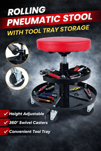 <b>Portable</b> Lift Chair Adjustable Rolling Pneumatic <b>Stool</b> with Tool Tray Storage Garage Creeper Tools Waterproof Durable GAPGAR029 - Product Image 3