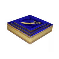 Ensemble de 3 paniers-cadeaux décoratifs pour mariage, paniers Shagun pour baby shower, cadeaux de remerciement, Diwali et faveurs de fête