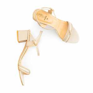 Sandales à talons élégantes et fantaisie FN6099 Design doré - Product Image 1