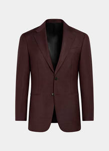 Nouveauté : Costume élégant pour homme, coupe ajustée, blazer bordeaux et pantalon marron, ensemble de costume moderne pour affaires, vêtements formels pour homme - Product Image 5