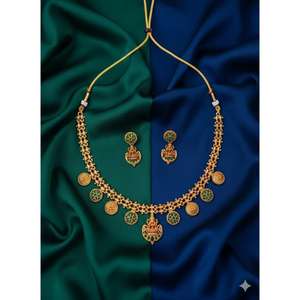 ชุดสร้อยคอทองคำดีไซน์เนอร์สุดหรู สไตล์ราชวัฒน์แบบดั้งเดิม เครื่องประดับเจ้าสาวสุดสง่างาม สร้อยคอสไตล์ชาติพันธุ์สำหรับผู้หญิง คอลเลคชั่นงานแต่งงาน - Product Image 1