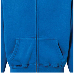 เสื้อฮู้ดผู้ชายสีน้ำเงินล้วนสำหรับฤดูหนาว แขนทรงโคมไฟ พิมพ์ลายสกรีน ป้องกันลมและระบายอากาศได้ดี - Product Image 4