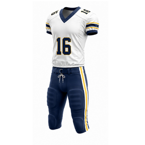 Conjunto de Uniforme de Fútbol Americano para Hombre, Color Blanco y Azul Marino, Número 16, Cuello en V, Manga Corta, Transpirable, Pantalones con Cordón Ajustable, Lexon Industries - Product Image 6