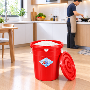 Contenedor Hermético para Arroz y Granos de 45 Litros, Ecológico, Resistente, con Tapa con Cierre y Asas, para Cocina, Despensa - Product Image 1