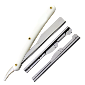 Navaja de Afeitar Manual Plegable con Cuchilla de Acero Inoxidable Reemplazable para Afeitar la Cara por Barberos - Product Image 5