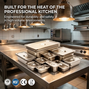 Bac Gastronorm en acier inoxydable avec rebord large pour la restauration commerciale, les restaurants et les cuisines - Product Image 2