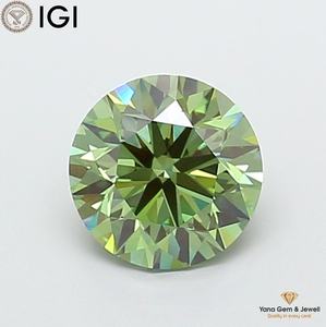 เพชร CVD ที่เพาะเลี้ยงในห้องปฏิบัติการ 3.00 กะรัต ทรงกลม 9.12 มม. สีเขียวสดใสแฟนซี ความสะอาดระดับ VVS2 พร้อมใบรับรอง IGI สำหรับงานประดับตกแต่ง - Product Image 1