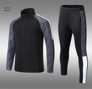 Ensemble de survêtement de football professionnel : veste d'entraînement zippée et pantalon, respirant et à séchage rapide - Product Image 1