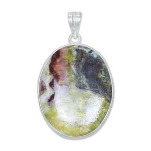 Dragon Blood Jasper Brass Silver Plated Gemstone Handmade Vintage Designer Pendant <b>Necklaces</b> for Women - Product Image 3