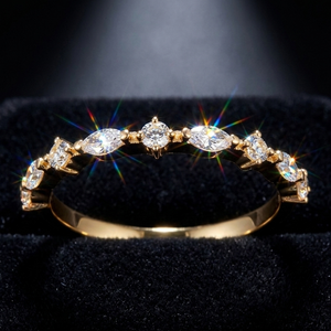 Aniva, Anillo de Eternidad de Oro Sólido de 9k con Diamante Cultivado en Laboratorio con Certificación IGI de 0.4ct, Corte Brillante Redondo, para Hombre y Mujer - Product Image 5