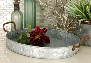 Assiette de présentation ronde classique en aluminium galvanisé argenté, faite à la main, décorative, de luxe, pour mariage, plateaux à fruits, maison moderne - Product Image 6