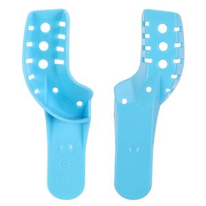 Plateaux d'empreinte dentaire jetables professionnels en plastique # 8 UR/LL Quadrant Perforated Rigid Plastic Trays Partial Arch & Crown - Product Image 1