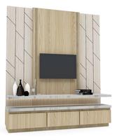 Meuble TV moderne en bois grainé, console multimédia murale, mobilier de maison pour salon, compatible avec les téléviseurs jusqu'à 65 pouces