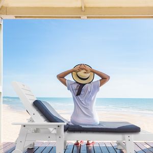 พนักพิงเก้าอี้ HDPE ปรับได้สีขาว195*75.5*33ซม. ดีไซน์เก้าอี้มีสไตล์ - Product Image 6