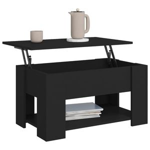 Tavolino in legno ingegnerizzato 31.1 \ "x19.3 \" x16.1 \ "nero dal Design elegante - Product Image 4