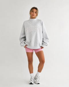 Sudadera de invierno extragrande con capucha y cuello simulado para mujer, de forro polar grueso, con apliques frontales bordados, ecológica, OEM ODM - Product Image 2
