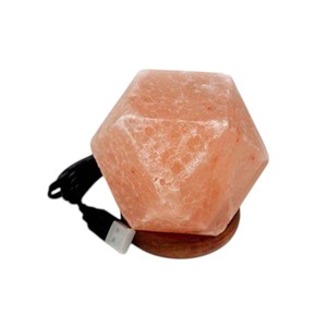 Lámpara de Sal del Himalaya 100% Pura, Ecológica, Decorativa, con Forma de Diamante, Tallada en Cristal Natural, de Sian Enterprises - Product Image 3