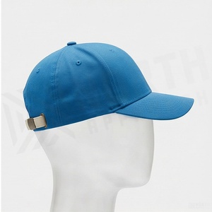 Casquette de baseball bleue à 6 panneaux unisexe en coton, couleur unie, ajustée, décontractée pour adultes - Product Image 3