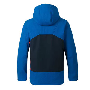 Veste coupe-vent à capuche bleue pour homme Econex Sports, poches zippées, vêtements d'extérieur sportifs d'hiver, coupe régulière, extérieur en polyester/coton - Product Image 2