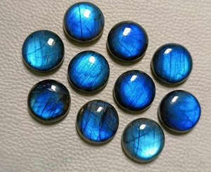 Labradorita Azul Real Natural de Alta Calidad, Cabujón Suelto de Forma Redonda, Precio al por Mayor, Proveedor de Lotes de Piedras Preciosas - Product Image 4