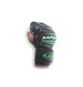 Gants d'entraînement en cuir Kapur à demi-doigts avec fermeture Velcro au poignet pour les arts martiaux, unisexe - Product Image 2