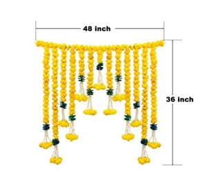 Traditionnel Marigold porte suspendu guirlande thé fête décor indien mariage faveurs fleur artificielle anniversaire décor guirlande - Product Image 4