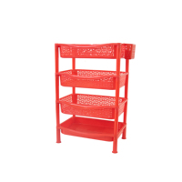 Étagère rectangulaire en plastique PP durable et écologique multi-usages pour la cuisine, le salon, la salle de bain, à quatre niveaux, empilable, rangement moderne