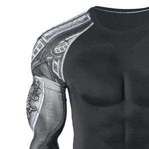 FOX TRADING Rashguard personnalisé pour hommes BJJ MMA à manches courtes, respirant, imprimé par transfert thermique, anti-UV, séchage rapide, Spandex/Polyester - Product Image 5