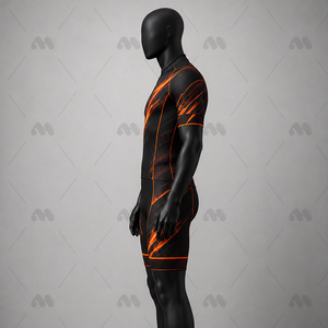 Combinaison de cyclisme tendance pour homme à manches courtes, zippée, séchage rapide, respirante et ajustée, personnalisable pour la route - Product Image 2