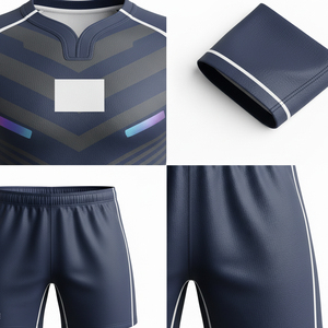 ชุดยูนิฟอร์มรักบี้แบบมีโลโก้สั่งทำพิเศษ เสื้อและกางเกงขาสั้นแบบซับลิเมชั่น แห้งเร็ว ป้องกันรังสียูวี สำหรับทีมรักบี้  ผู้ผลิตมืออาชีพ - Product Image 5