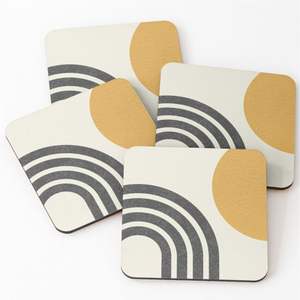 Sous-verre carré en bois naturel et résine, motif floral géométrique, tapis décoratif pour boissons, support de bureau, bois durable, vente en gros - Product Image 5