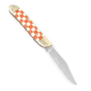 Cuchillos Plegables Hechos a Mano con Mango Decorativo a Cuadros, Hoja Afilada de Acero Inoxidable, Funda de Cuero, Diseño Compacto de Bolsillo - Product Image 5