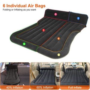 Materasso SUV nero per campeggio letto ispessito cuscino con pompa ad aria e borsa di stoccaggio PVC floccato letto per auto per viaggi a casa - Product Image 6
