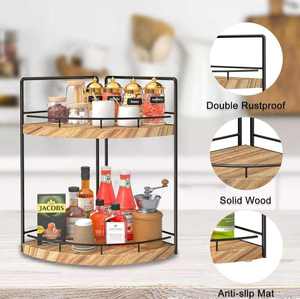Hot Sale Double Tier Metal Wall Mounted Kitchen <b>Storage</b> <b>Rack</b> for Spice <b>Bottles</b> Utensils and Daily Essentials Available For sale - Product Image 5