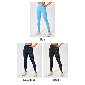Women's <b>Yoga</b> Leggings 28 Inches High-Waist Tummy Control Quick Dry Spandex/Nylon 220g Custom Logo Workout <b>Pants</b> <b>Pockets</b> - Product Image 6