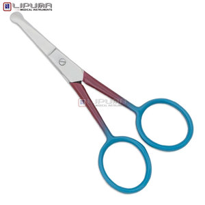 Ergonomic Grip Straight Tip Fancy Stainless Steel Right-Handed <b>Cuticle</b> <b>Scissors</b> Powder Coated Sharp Curved Safe Effective Beauty - Product Image 5