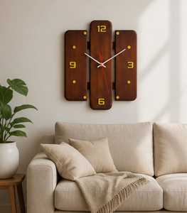 Personalized Wooden <b>Wall</b> <b>Clock</b> – Silent Quartz Rustic Minimalist Home <b>Decor</b> - Product Image 5